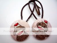 Moda Sock Monkey Ponytail Holders<br>Set of 2<br>Ships for free with shirt