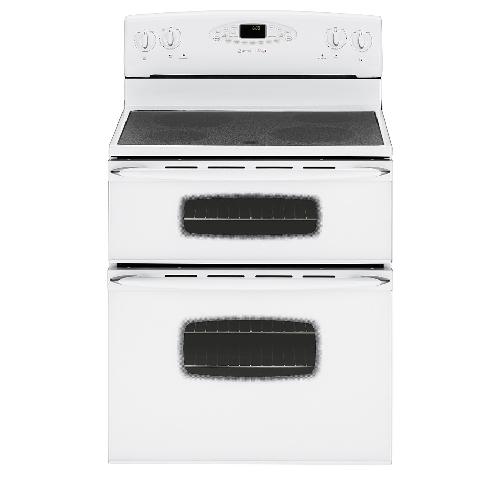 double oven white free standing stove