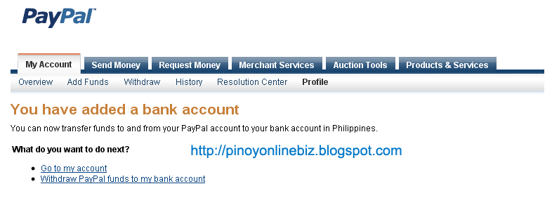 how do you transfer money from paypal to bank account