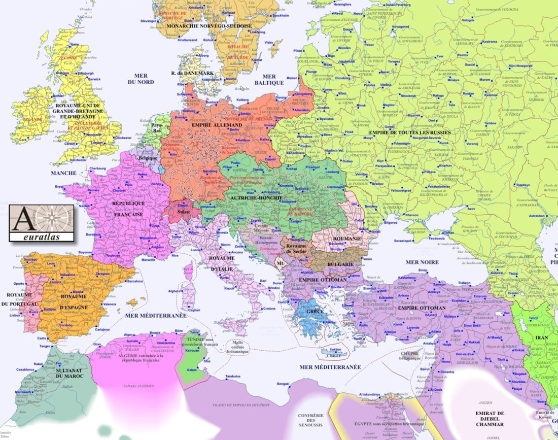 carte europe 1900