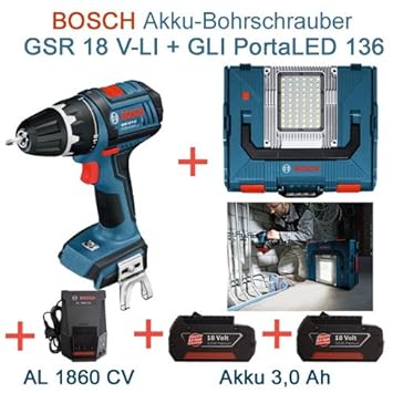 Powery Akku-Ladegerät mit USB für Bosch Bohrschrauber GSR 12VE-2 7,2V-18V   Grau