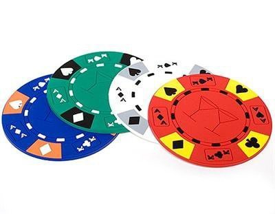 4 Poker Chip Coasters / Untersetzer für