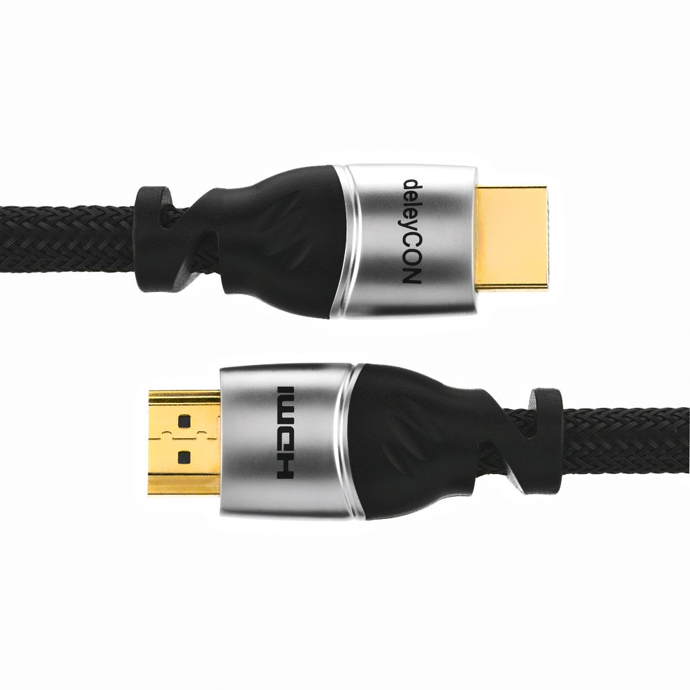 deleyCON 2m Premium HDMI Nylon Kabel -