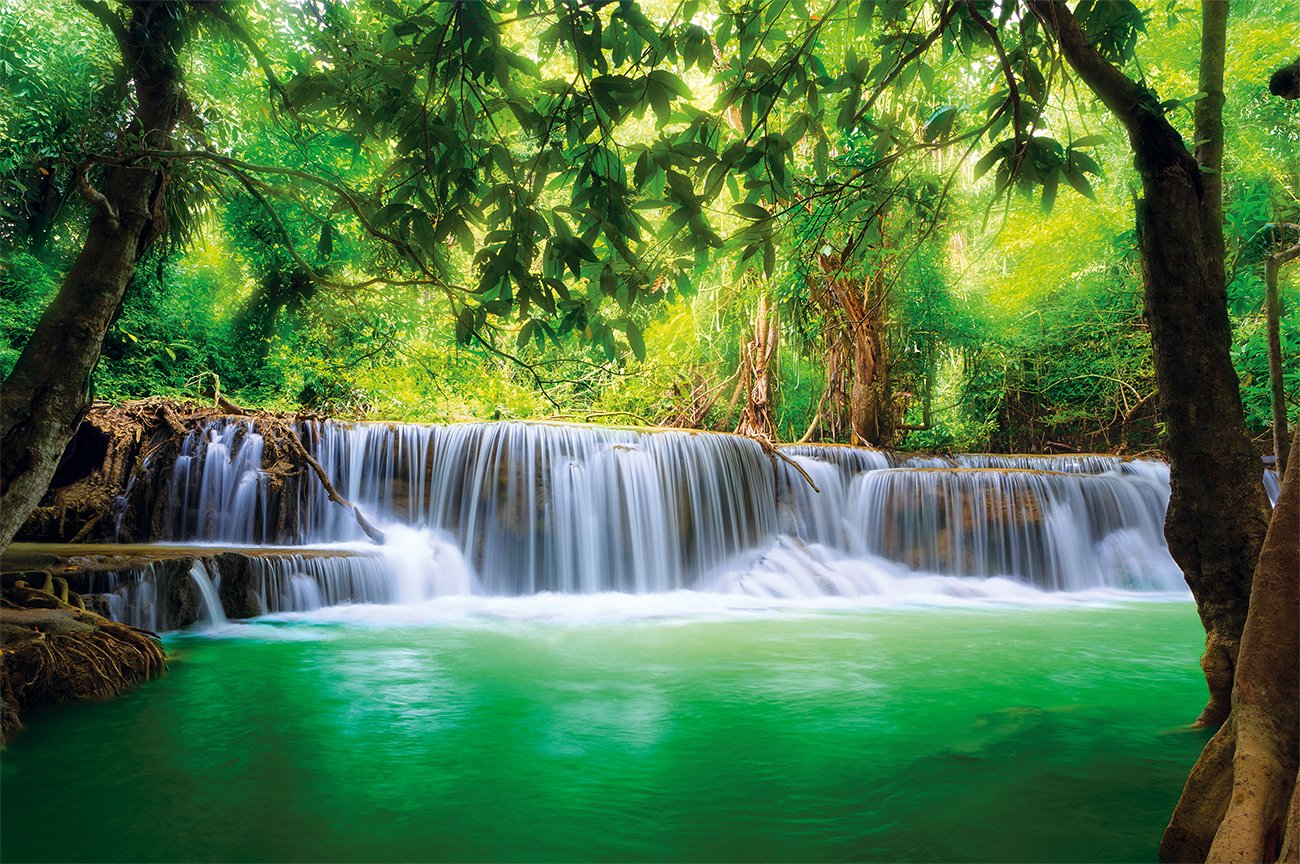 Paradies Fototapete - Wasserfall im Wald