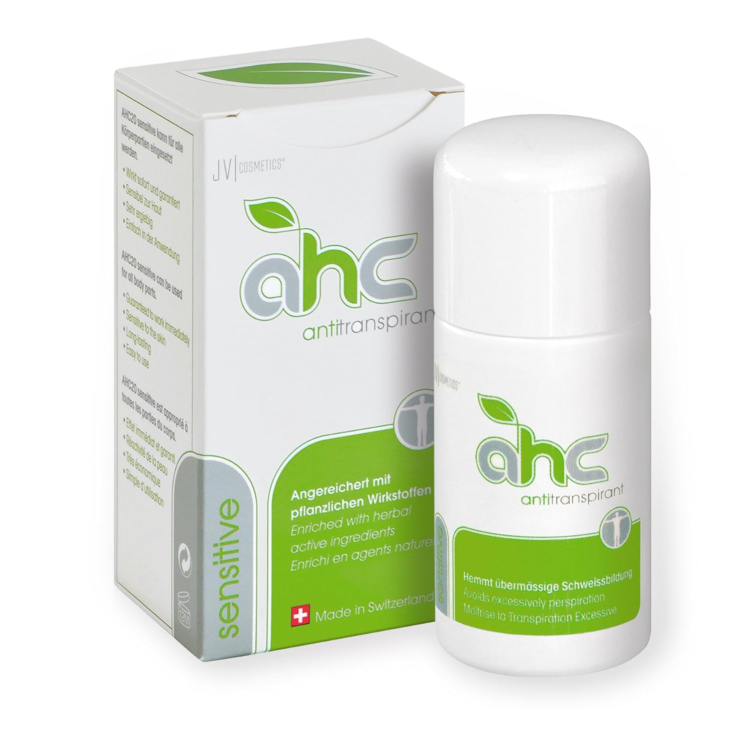 JV cosmetics, AHC20 sensitive Antitranspirant