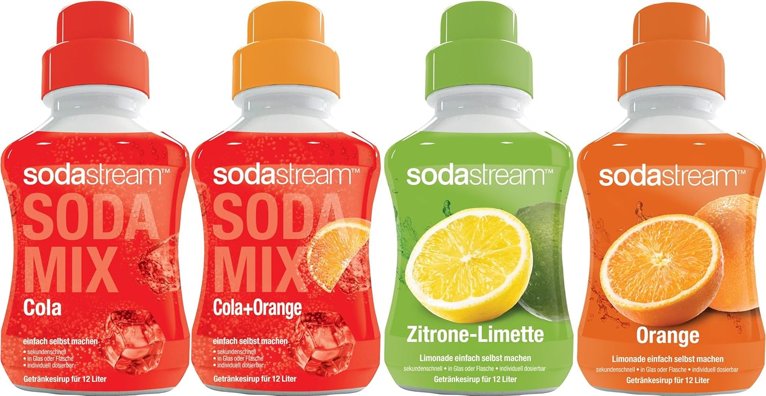 SodaStream 4er Sirup-Packung Cola, Orange,