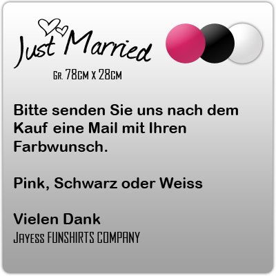 JUST MARRIED - HOCHZEITS AUTOAUFKLEBER