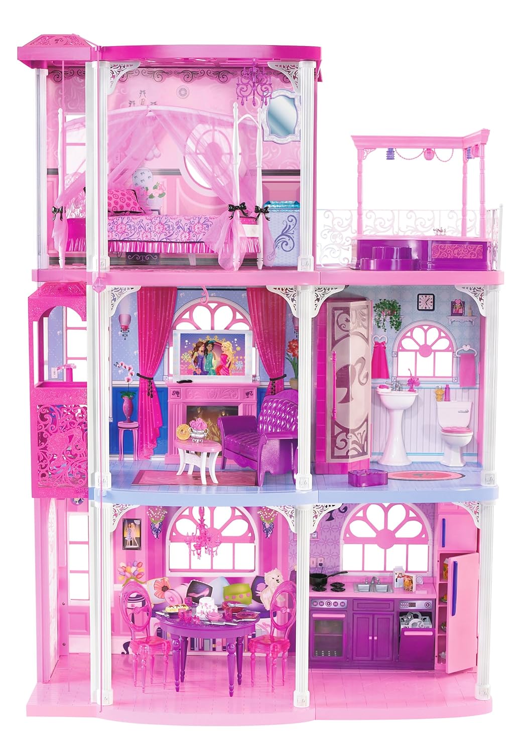 Barbie Schloss: Rezension Mattel N7666-0 - Barbie 3-stöckige Traumvilla mit  Aufzug, Lichtern,, traumvilla