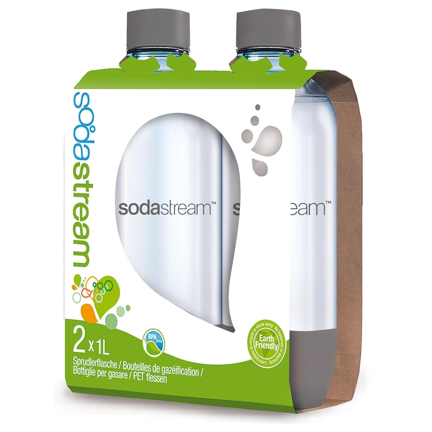 SodaStream 2 x 1L PET-Flaschen, grau