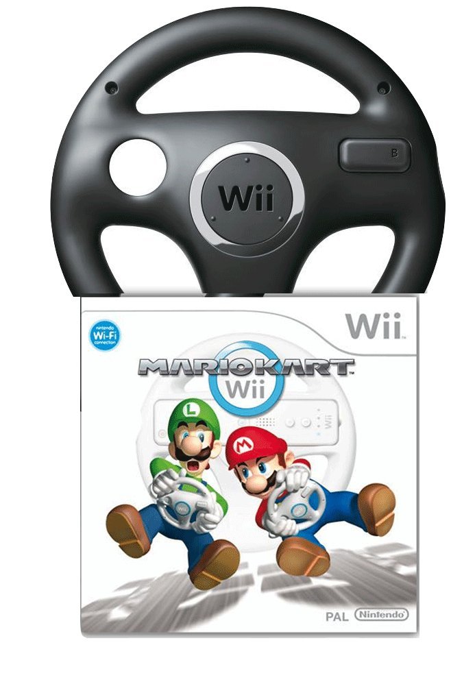 Mario Kart Wii inkl. schwarzem Lenkrad