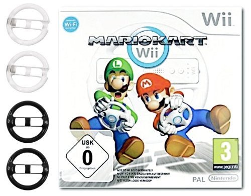 NINTENDO Wii MARIO KART SPIEL + 4 x DINOTECH