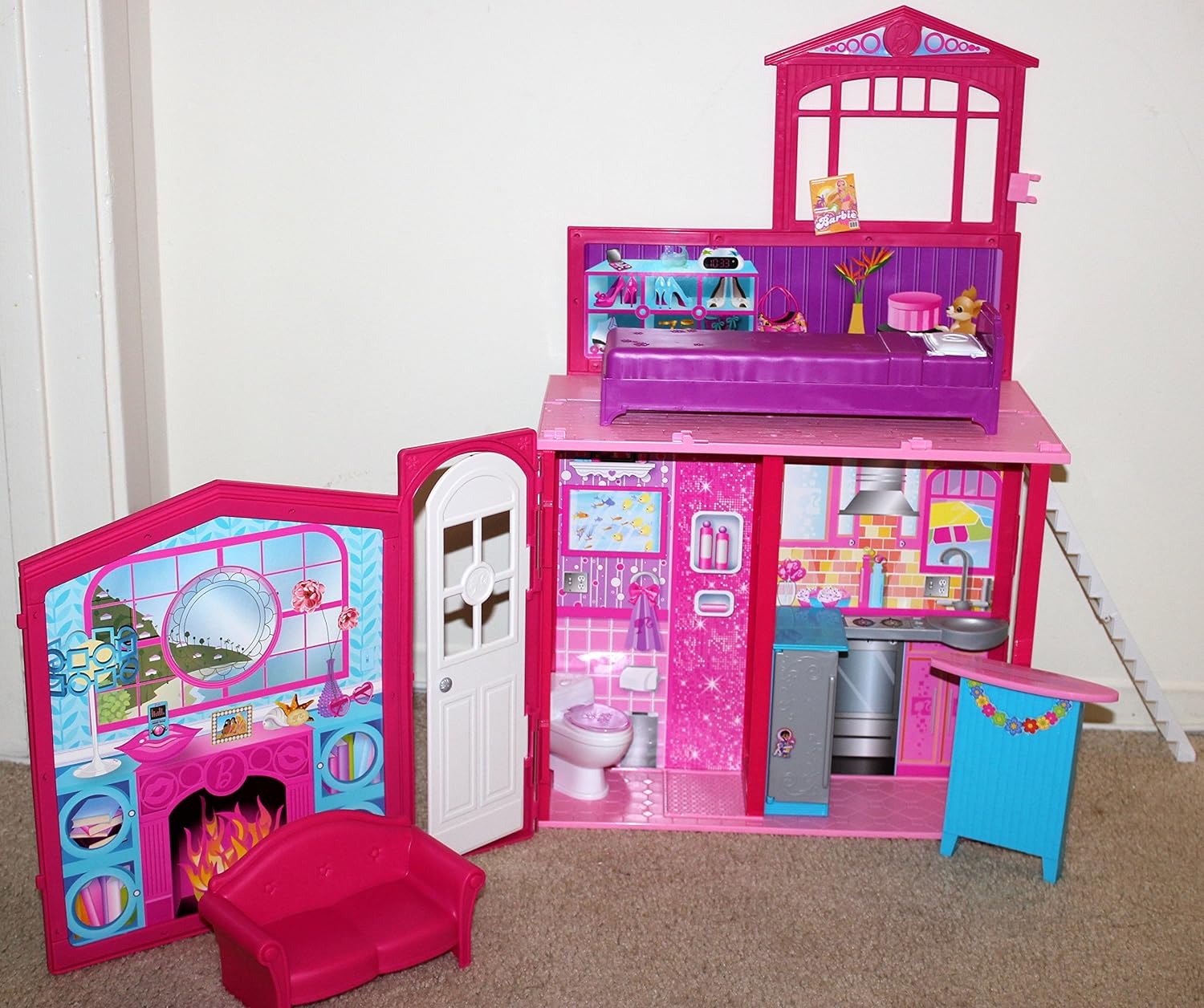 Mattel R4186-0 - Barbie Glam Haus, zusammenklappbar,