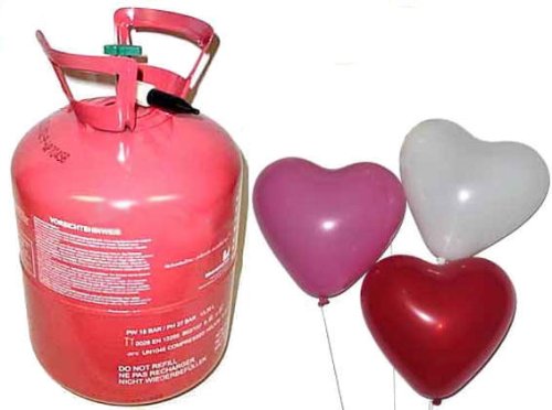 Helium Ballongas Set mit 35 bunt gemischten