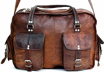 Brooklyn vintage marron en cuir véritable Nuit Voyage Gym tonneau bagages sac