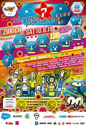 Street Parade 2019 - COLOURS OF UNITY - Stadt, Zürich (ZH) - Sa. 10.08.2019
