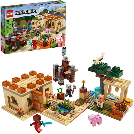 레고 LEGO Minecraft The Villager Raid 21160 Building Toy Action Playset for Boys and Girls Who Love, One Color 