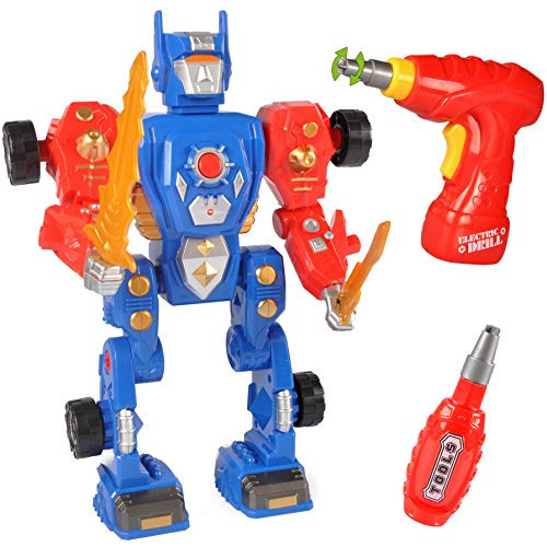 Liberty Imports Kids Take Apart Toys - Build Your Own Space Robot Transform Toy Construction Playset - Realistic Sounds and Lights with Tools and, 본문참고 