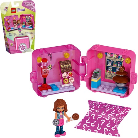 레고 LEGO Friends Olivia’s Shopping Play Cube 41407 Building Kit Candy Store Fun Toy That Includes, One Color 