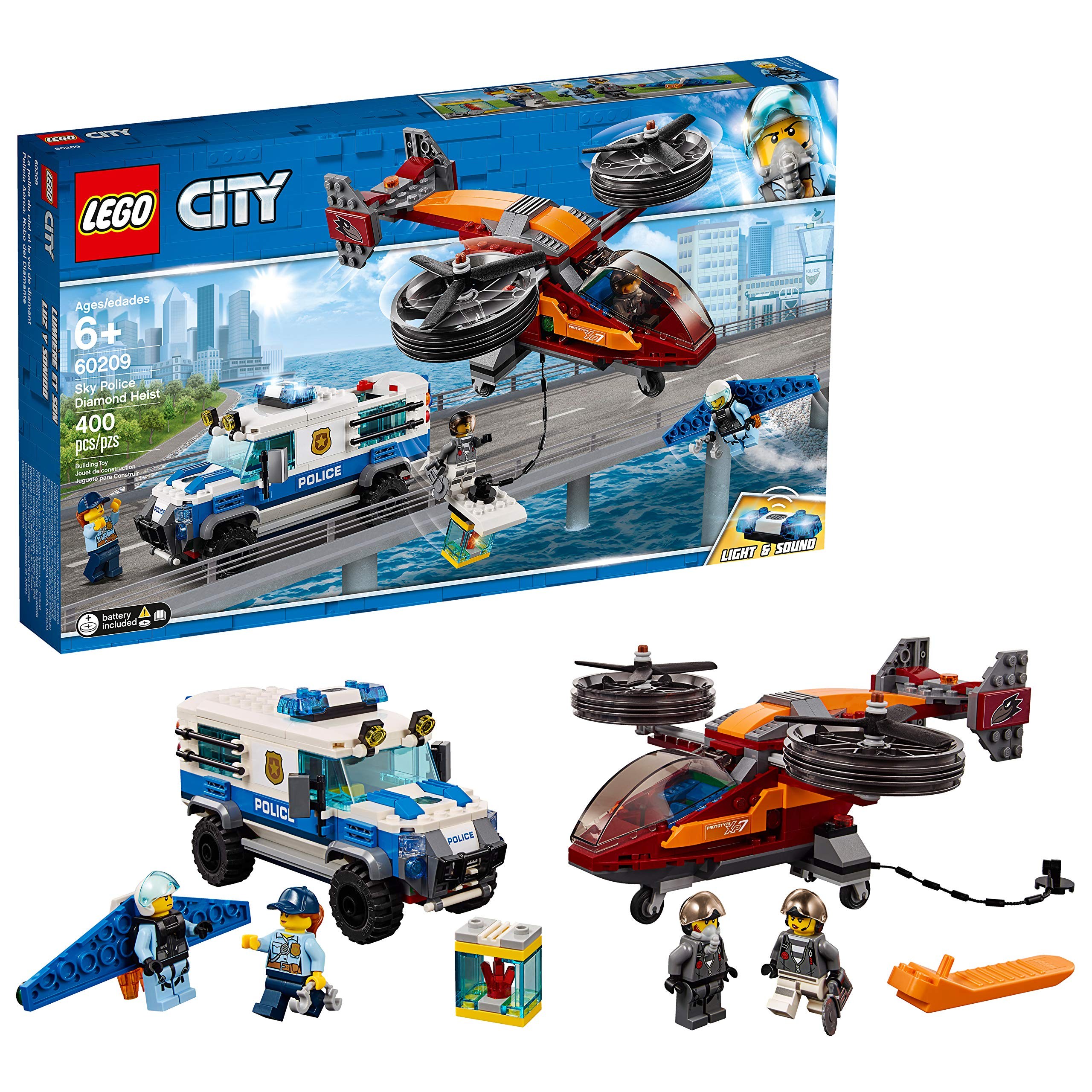 LEGO City Sky Police Diamond Heist 60209 Building Kit 2019 (400 Pieces), 본품선택 