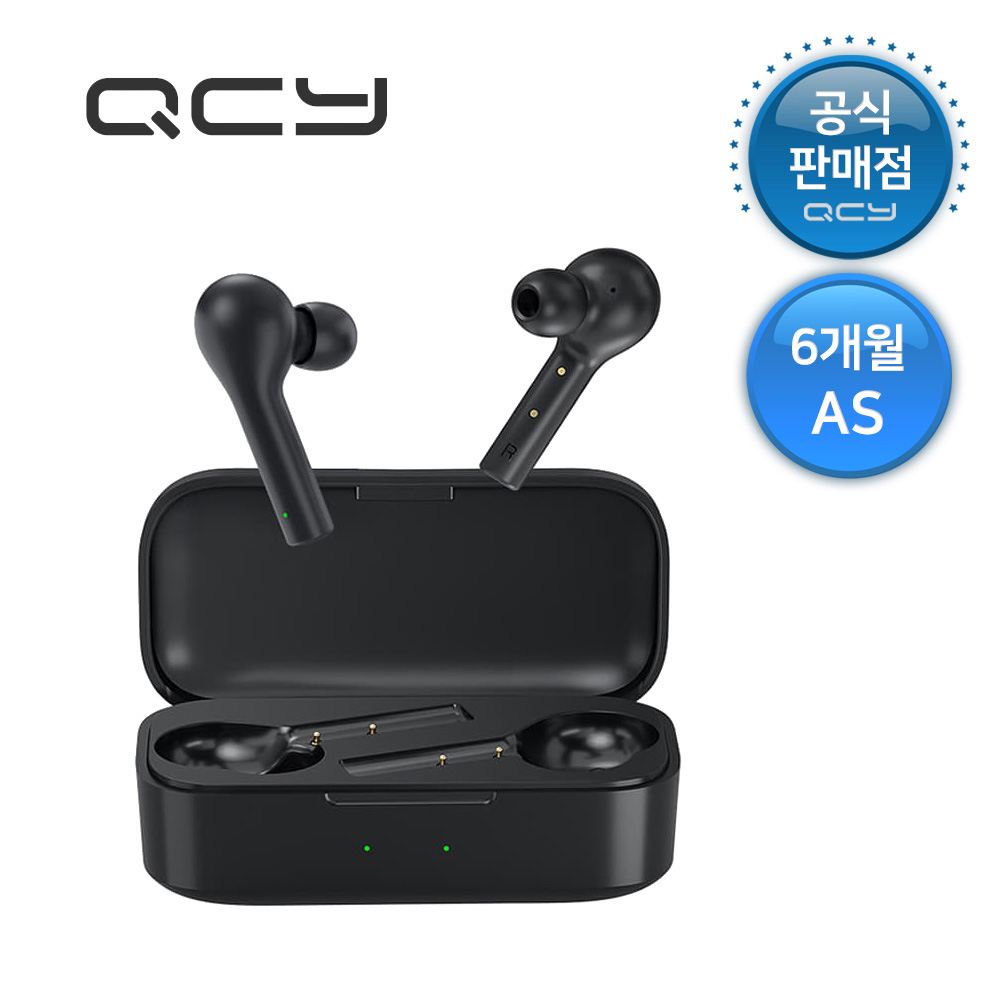 QCY 공식판매점 정식수입 T5 블루투스이어폰 6개월AS, 블랙 