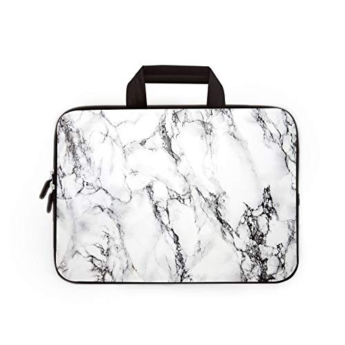 노트북 파우치 11" 11.6" 12" 12.1" 12.5" inch Laptop Carrying Bag Chromebook Case Notebook Ultrabook Bag Tablet Cover Neoprene Sleev, Color = White Marble 