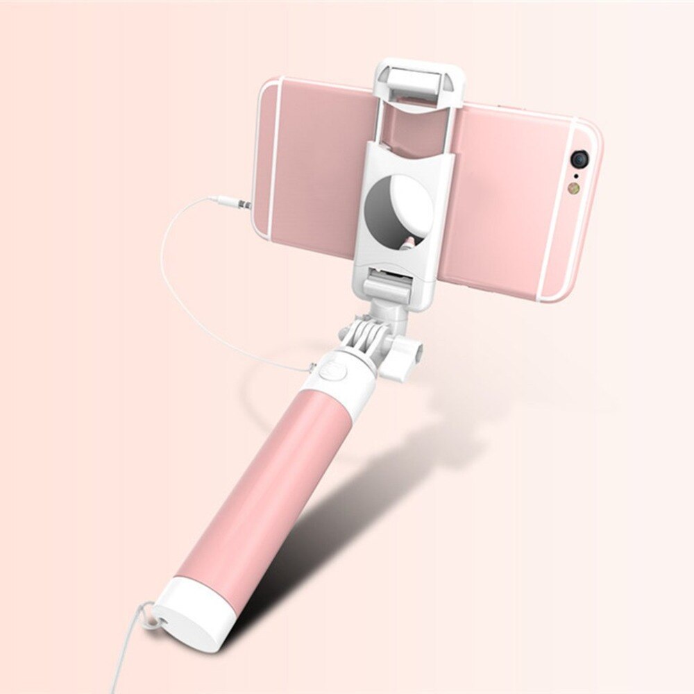유선 selfie 스틱 아이폰 6 6s에 대한 xiaomi 화웨이 삼성 monopod 스틱 selfie foldable 휴대용 selfiestick, 1개, 분홍색 