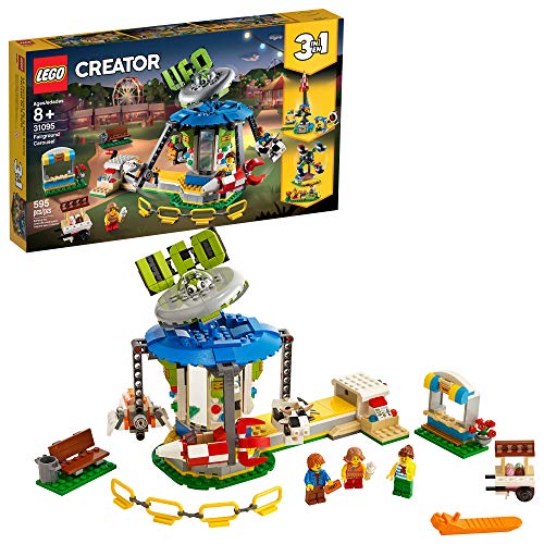 LEGO Creator 3in1 Fairground Carousel 31095 Building Kit New 2019 (595 Pie, 본품선택 