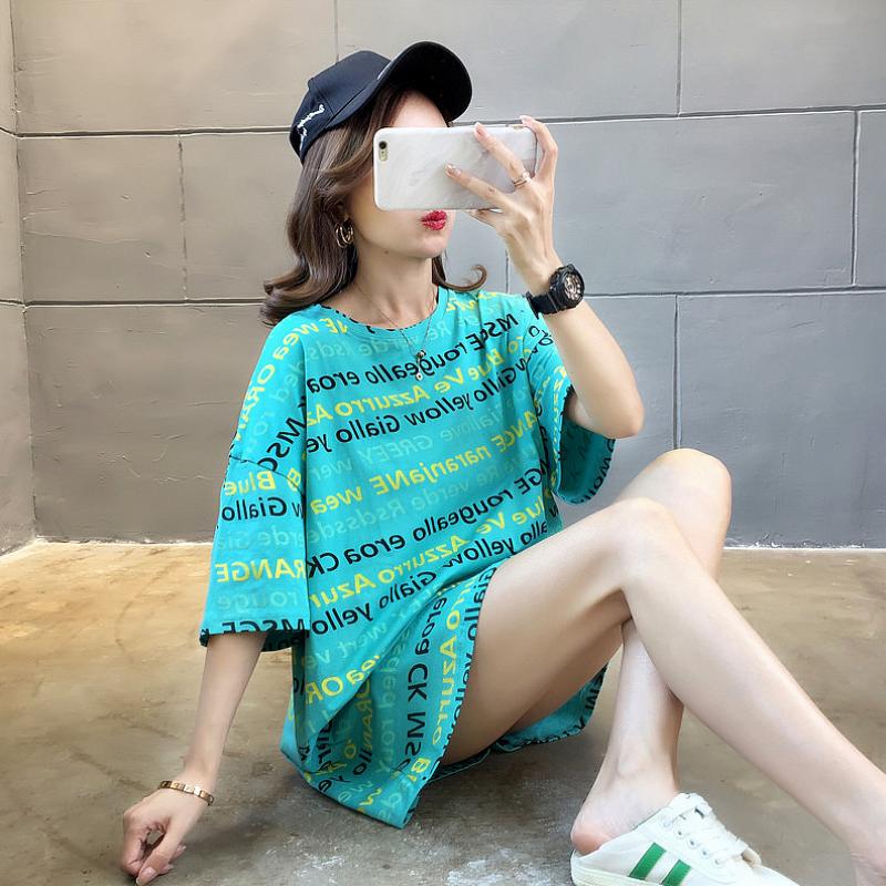 굿씽골프 봄여름 온라인 레드 반팔 티셔츠 기장 루즈핏 여장 여성 반소매 