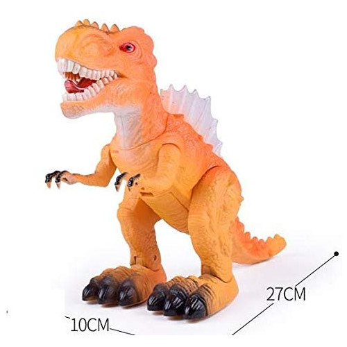 Jurassic World T-Rex Dinosaur Toy Figure Smart Walking Sounds Roaring Realistic (Orange), Color = Orange 