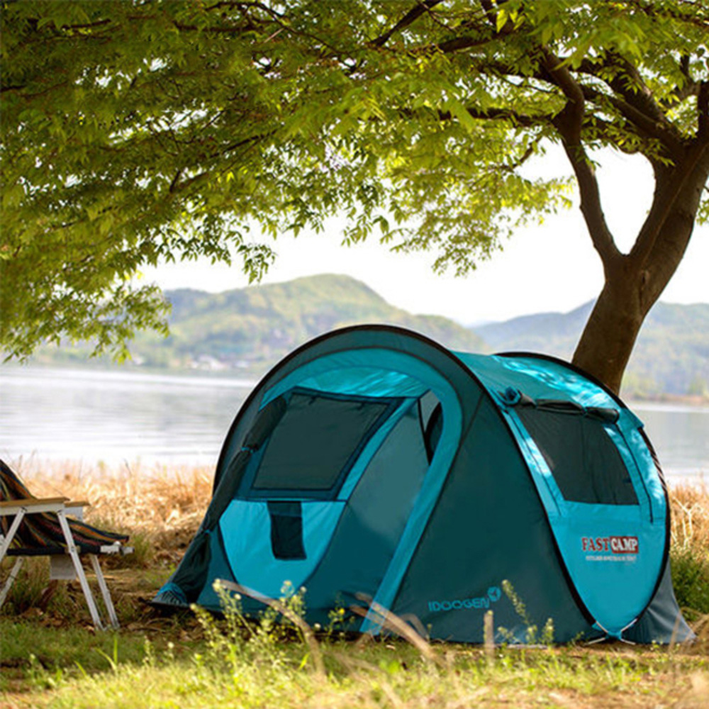 패스트캠프 베이직3 원터치 텐트, 블루, 3~4인용 