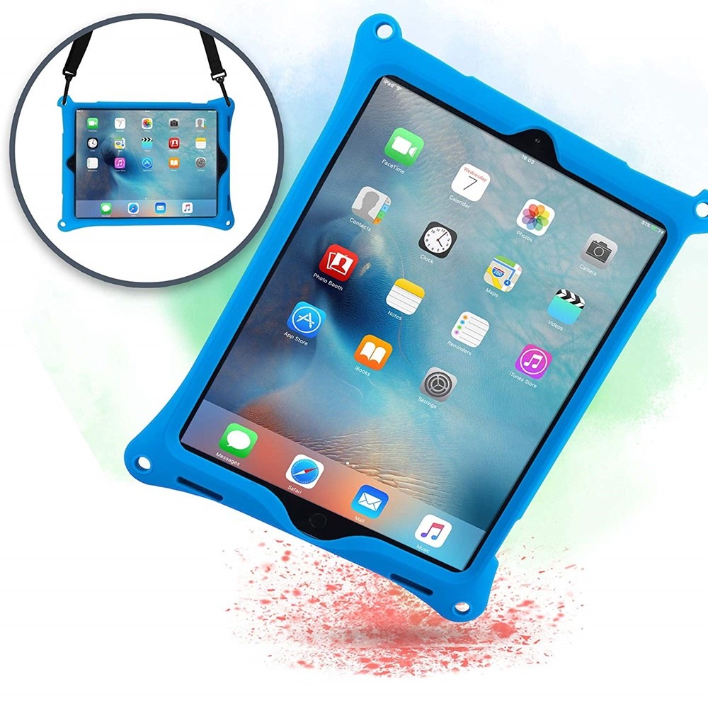 by Cooper Cases Apple iPad Pro 12.9 용 Bounce Strap 숄더 스트랩 견고한 케이스 (1 세대 및 2 세대) | 다기능 충격 방지 핸드 (파란색), 단일색상 