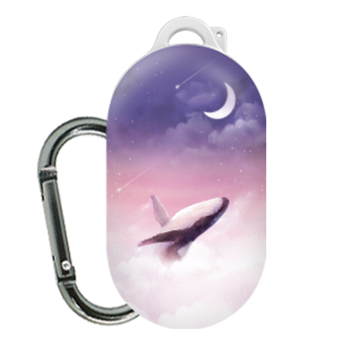 트라이코지 달빛고래 갤럭시버즈 앤 버즈플러스 디자인 케이스 + 카라비너, 단일상품, 핑크달빛 