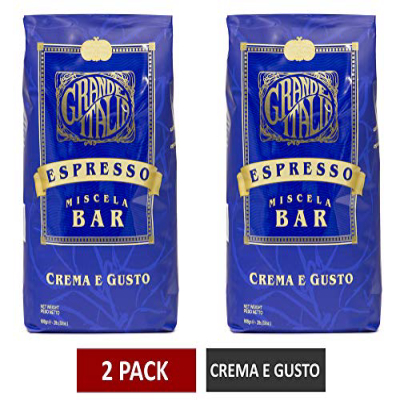 Grande Italia Espresso; Small Batch Artisan Roasted: Bar Crema e Gusto Whole Bean (2LB Bag Pack o, 1 