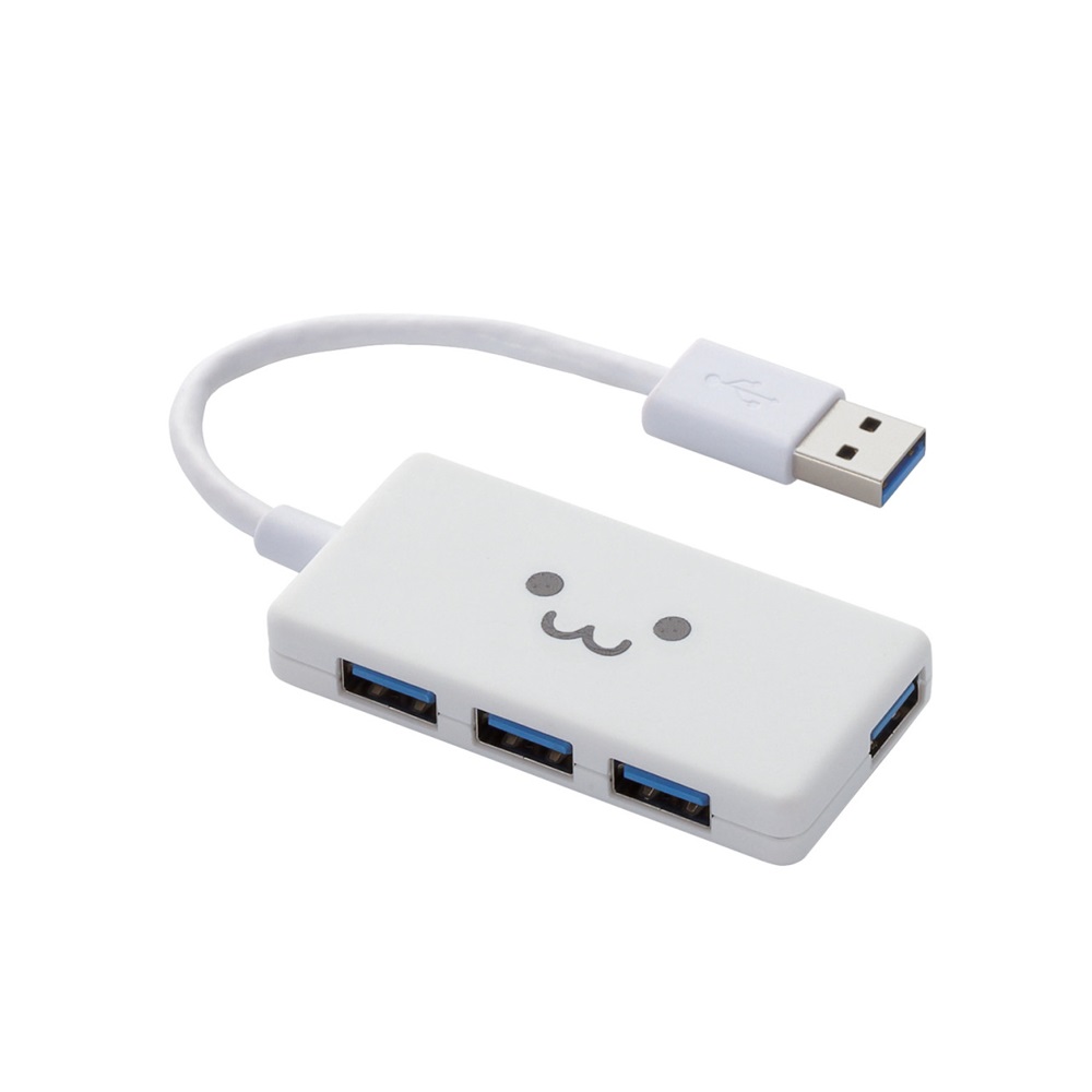 엘레컴 4포트 컴팩트 USB 3.0 허브 U3H-A416B, 화이트(U3H-A416BF1WH) 