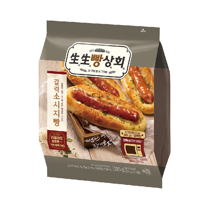 생생빵상회 갈릭 소시지빵(5개입)285gX1봉, 1봉, 285g 
