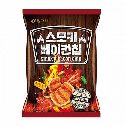 도매24 빙그레 스모키베이컨칩 매콤불맛 70gx16개입 스낵, 1 