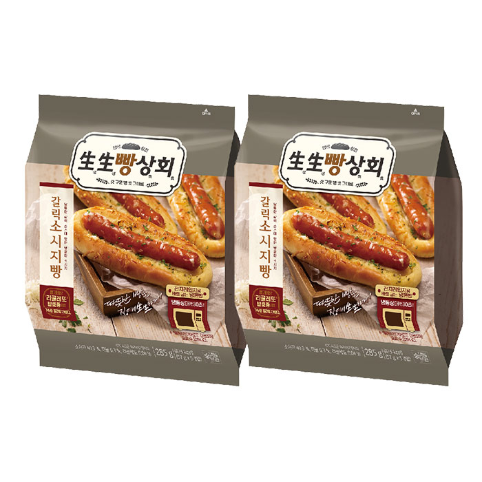 생생빵상회 갈릭 소시지빵(5개입)285gX1봉, 2봉, 285g 