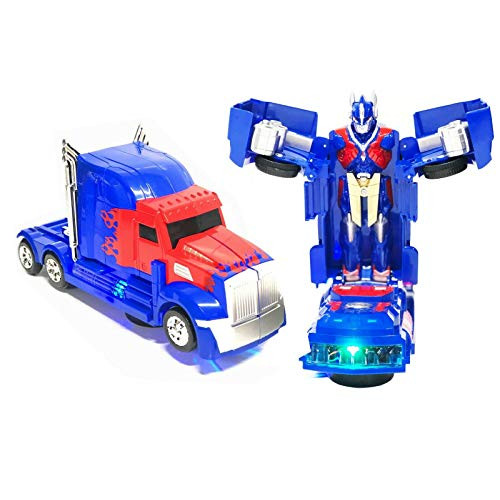 Robot Truck Realistic Cars for Boys Transform Fun Toy | Bump and Go Action 2 in 1 Transforming with Lights and Sounds for Kids Toddler Boy Toys A, 본문참고 