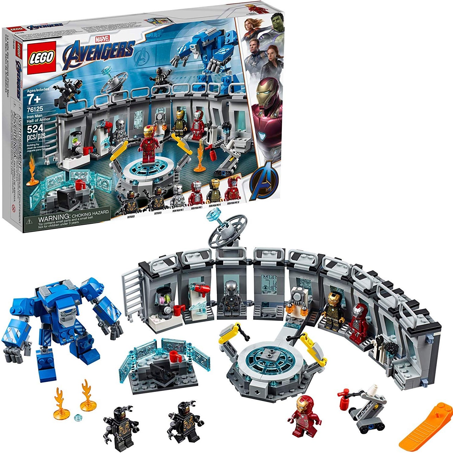 LEGO 레고 마블 어벤져스 아이언맨 연구소 524피스 76125, 단일제품 