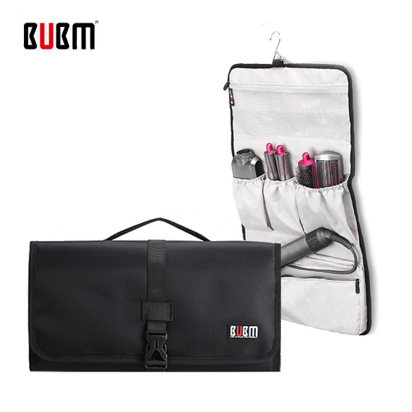 Bubm 다이슨 에어랩 스타일러 컴플리트 전용 걸이식 휴대용 멀티 수납 파우치 포켓, 블랙, bubm에어랩걸이식파우치 