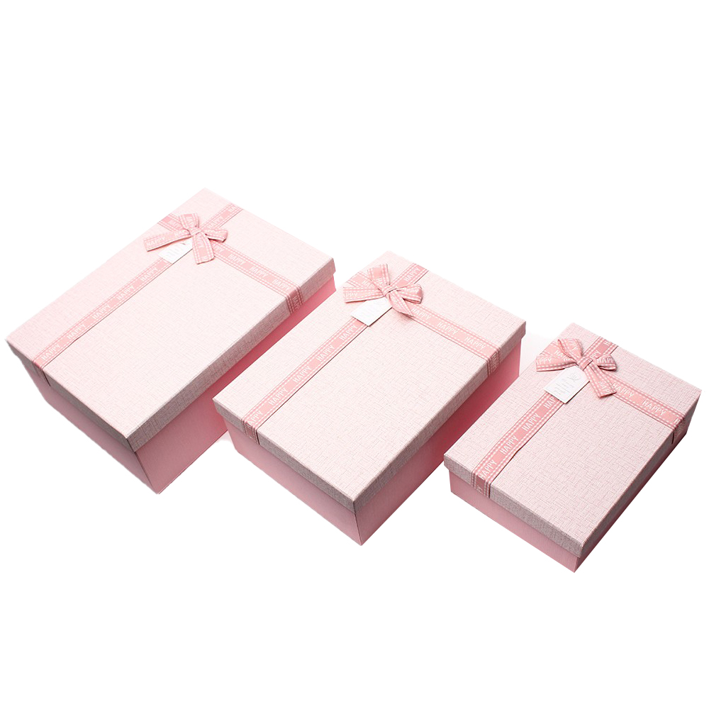 포포팬시 베이비 컬러 직사각형 선물상자 3종 세트, 핑크, 1세트 