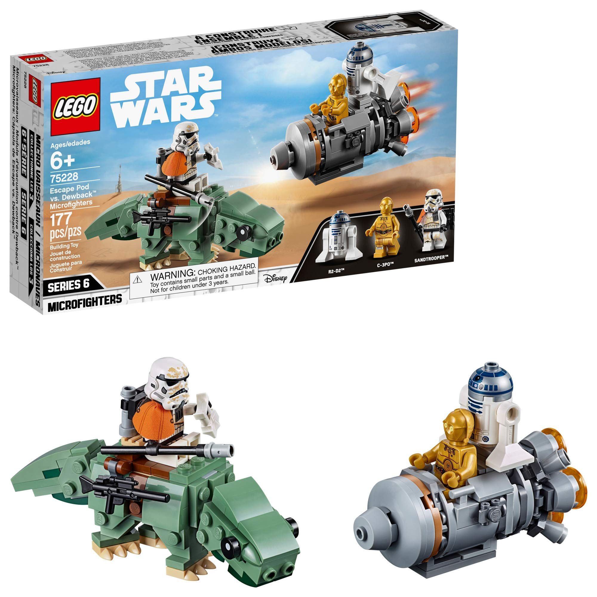 LEGO Star Wars A New Hope Escape Pod vs. Dewback Microfighters 75228 Buildi, 본품선택 