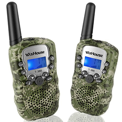 Wishouse Walkie Talkies for Kids Popular Toys for Boys and Girls Best Handheld Woki Toki with Flashlight License Free Kids Survival Gear for Hunt, Color = 1 Pair T388 Camouflage 