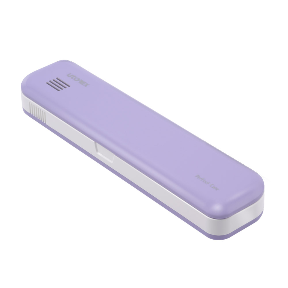 유토렉스 충전식 휴대용 듀얼 칫솔살균기 퍼펙트케어, PS2, 라벤더바이올렛 