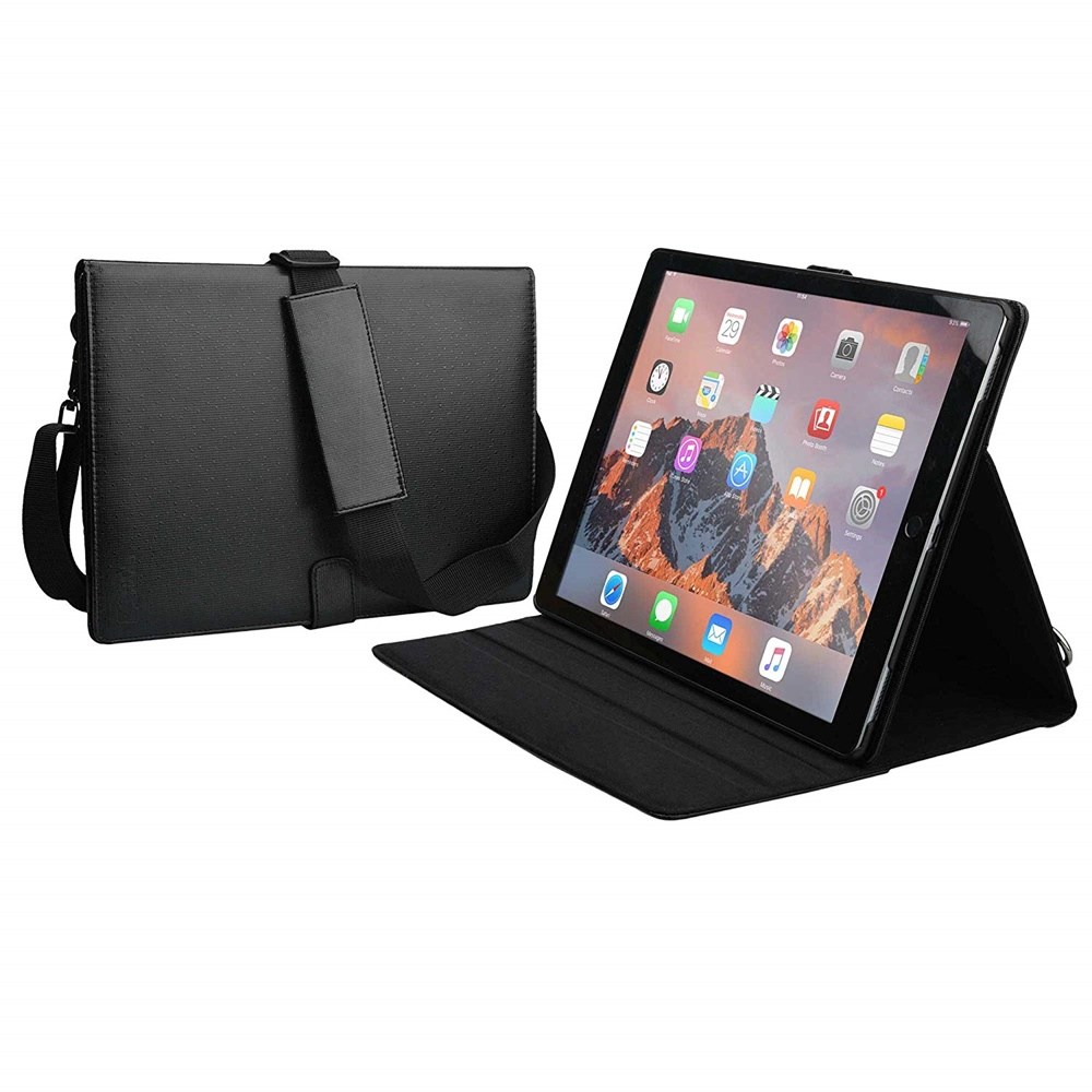 by Cooper Cases iPad Pro 12.9 용 Magic Carry II 케이스 | 보호용 태블릿 폴리오 커버 w 핸들 & 스탠드 휴대용 케이스 비즈니스 스쿨 여행 (블랙), 단일색상 