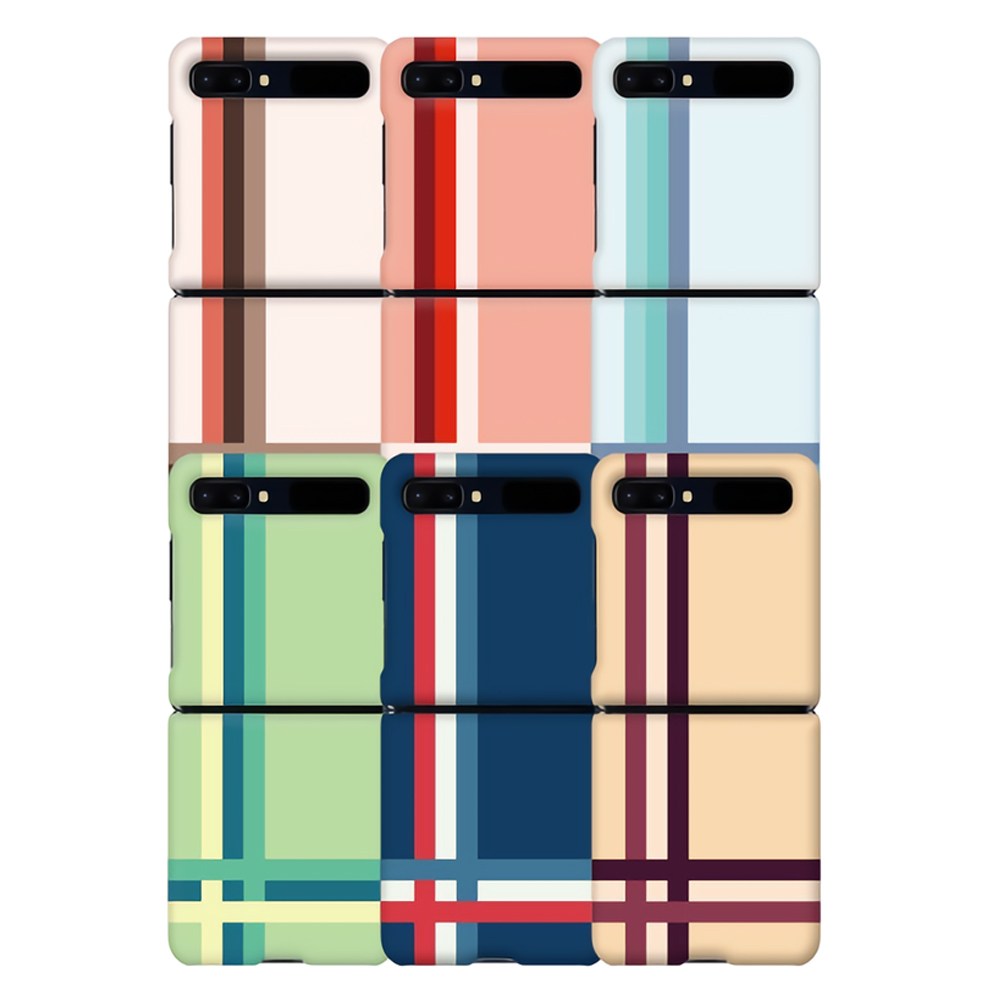 땀비네 삼성 갤럭시 Z Flip Z플립 제트플립 심플 크로스 체크 디자인 슬림 하드 휴대폰 케이스 