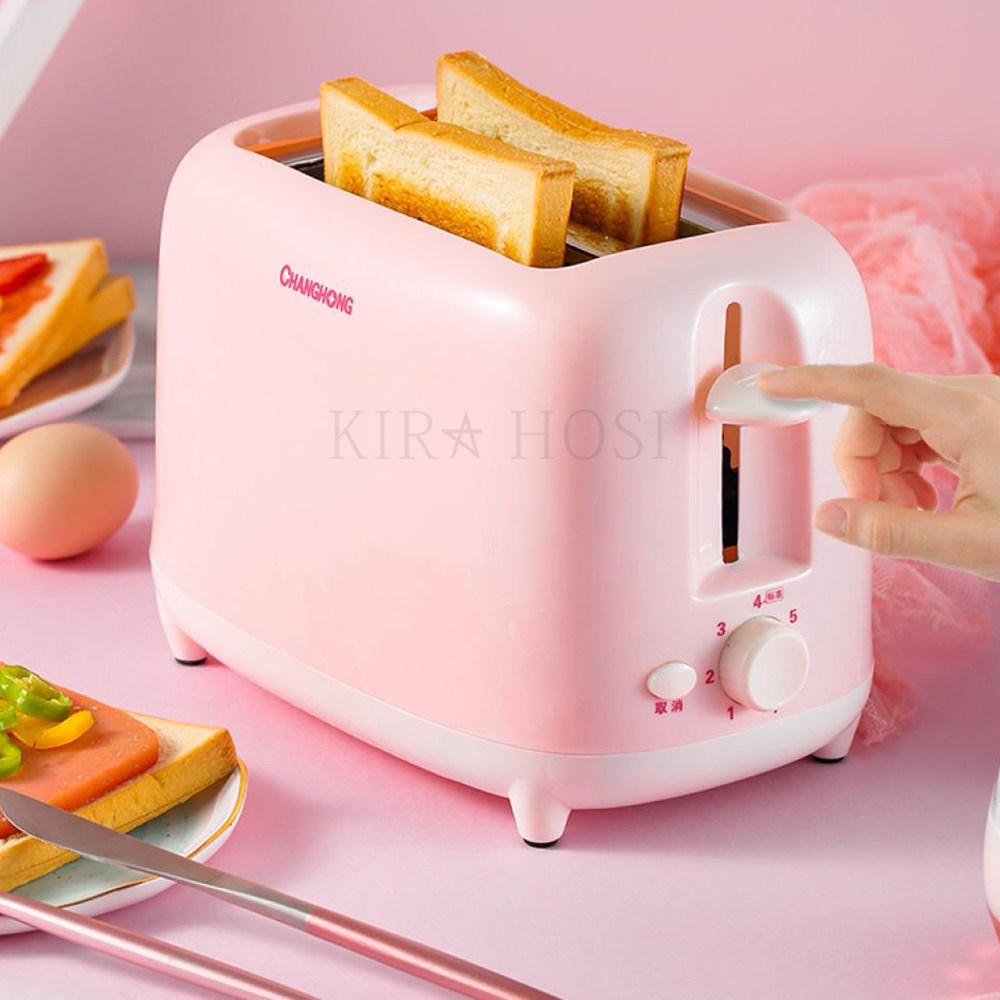 kirahosi 디자인 미니 주방 토스터기 토스트 미니오븐기 4호 + 덧신 증정 Ewstamm, 핑크 