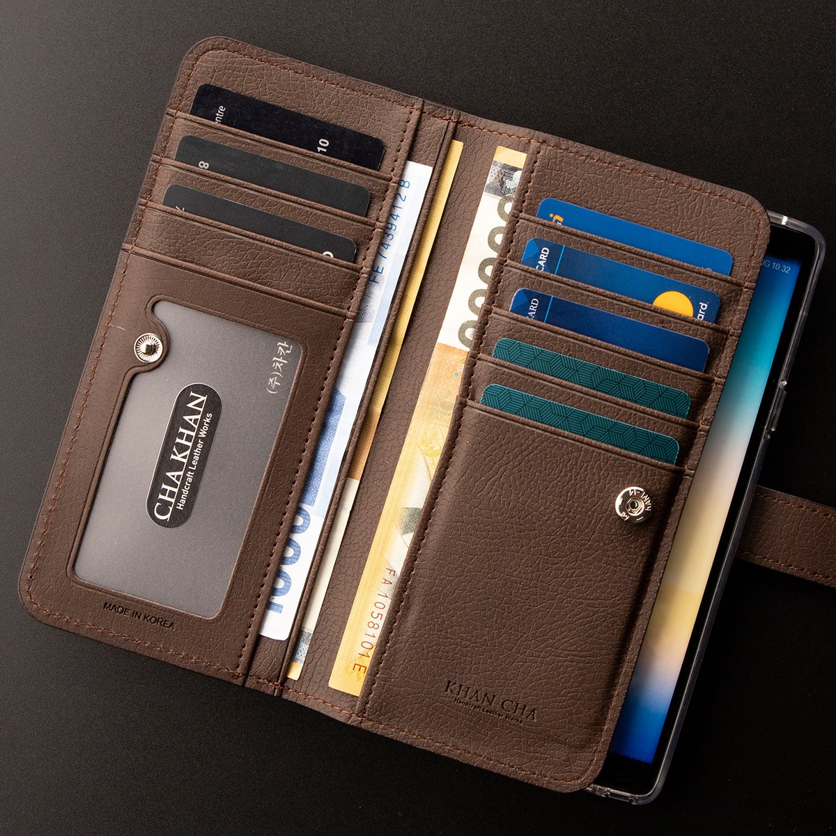 쿤 양면 갤럭시 S20 울트라 플러스 케이스 지갑형 카드 지폐 수납 가죽 다이어리 핸드폰 휴대폰 