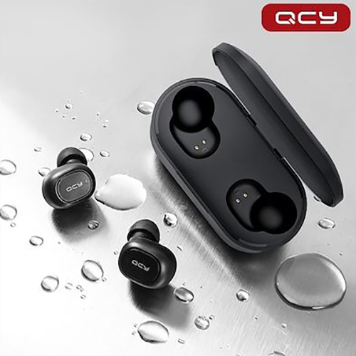 qcy [정품보장] t1s 최신판 블루투스 무선 이어폰 5.0 뚜껑케이스 블루투스이어폰, 블랙, 단품 