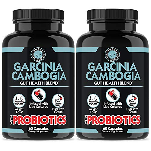 가르시니아 Garcinia Cambogia with Probiotics Weight Loss and Gut Health Blend All-Natural Detox Remedy for Healthy Weight Regularity and Digestion, 본문참고, Size = 2-Bottles 